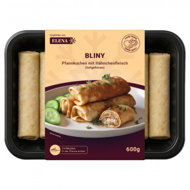 Bliny Pfannkuchen - Hähnchenfleisch